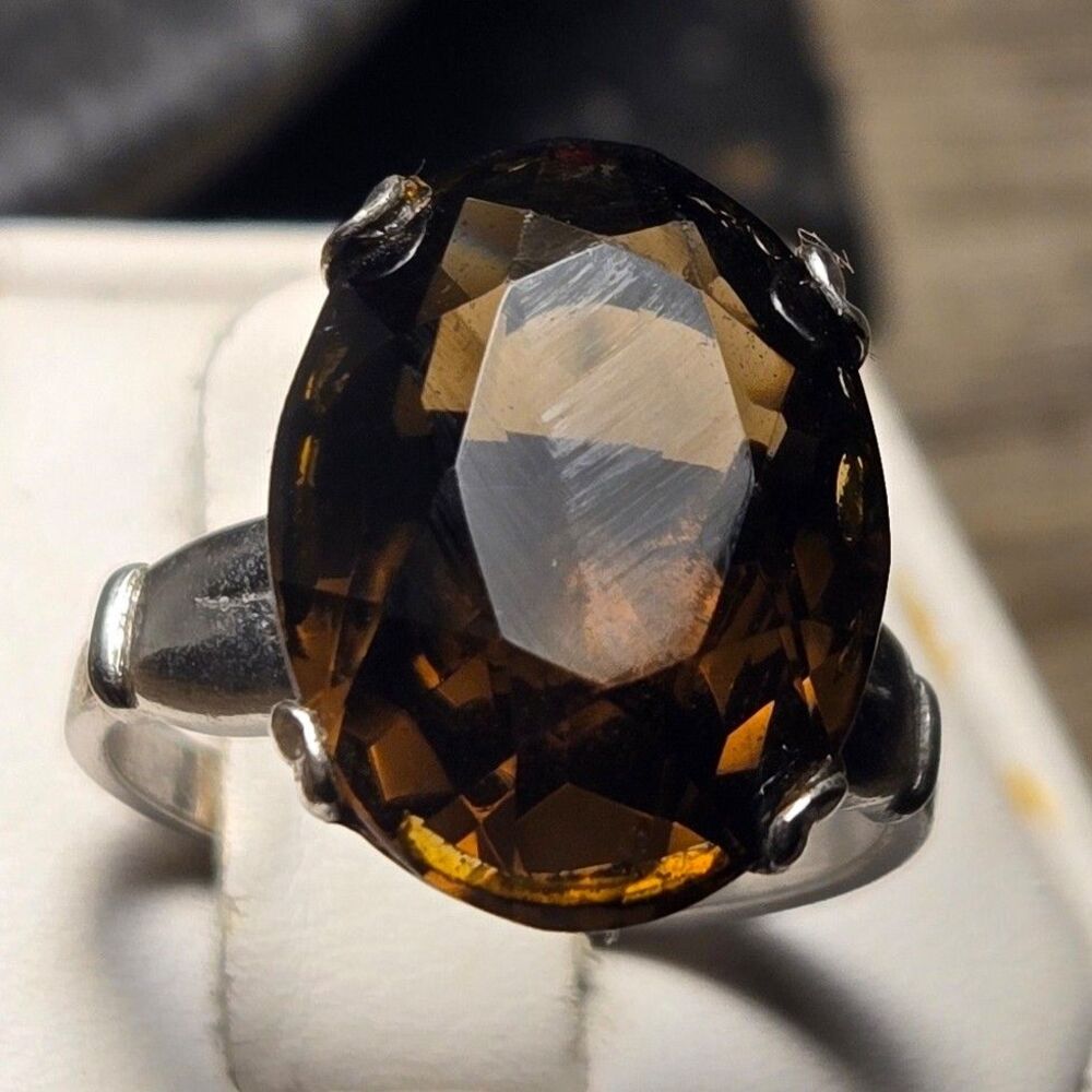 Adjustable Brown Vintage Sterling Silver Sz 7